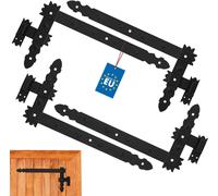 KOTARBAU® 4 x Bisagras angulares, Herraje para contraventanas, puertas y portones, L 600 x 50 mm, 4 Bisagras para contraventanas de madera, 4 x Gozne + Quicio,