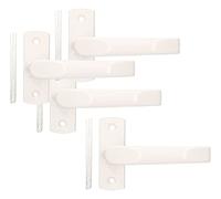 KOTARBAU® 4 x Manilla de puerta, Tirador con placa corta rectangular, Manilla con pasador, Recubierto de polvo, Blanco, Agarre cómodo, 4 unidades