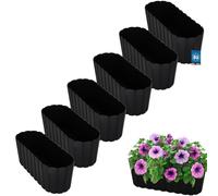 KOTARBAU® 6 uds. Maceta - Jardineras Exterior - Macetero - Plástico - 40 x 13 x 13 cm - Antracita - Maceta Rectangular - Jardinera Balcón - Macetero Grande - Decoración Rústica