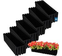 KOTARBAU® 6 Unidades Maceta - Jardineras Exterior - Plástico - 58 x 18 x 16 cm - Antracita - Jardinera Rectangular - Macetero - Maceta Exterior - Jardinera Balcón