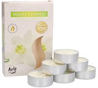 KOTARBAU® 6 x Velas de té, Velas aromáticas, Velas con aroma a Flores blancas, 4 horas de combustión, Velas de té pequeñas, Velas de te, 6 unidades