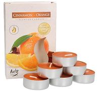 KOTARBAU® 6 x Velas de té, Velas aromáticas, Velas con aroma a naranja y canela, 4 horas de combustión, Velas de té pequeñas, Velas de te, 6 unidades