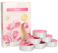 KOTARBAU® 6 x Velas de té, Velas aromáticas, Velas con aroma a rosa, 4 horas de combustión, Velas de té pequeñas, Velas de te, 6 unidades