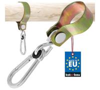 KOTARBAU® Abrazadera Redonda con Mosqueton Diámetro 50 mm Gancho Oscilante Gancho para Columpio Jardin Sillas Colgantes Hamaca Jardin Gancho para Colgar Galvanizado Dorado