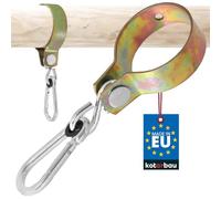 KOTARBAU® Abrazadera Redonda con Mosqueton Diámetro 80 mm Gancho Oscilante Gancho para Columpio Jardin Sillas Colgantes Hamaca Jardin Gancho para Colgar Galvanizado Dorado