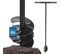 KOTARBAU® Ahoyadora Manual 110 mm, Taladro de Tierra Manual, Perforadora de Suelo con Mango en T Antideslizante, Barrena de jardín, Perforador de Mano, Broca Espiral de Tierra, Plantador Cavahoyos