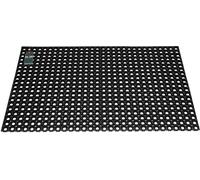 KOTARBAU® Alfombrilla de Goma, 80x120 cm, Negro, Rectangular con Agujeros, Perforada de Anillas, Antideslizante para Entrada