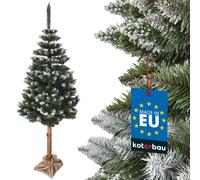 KOTARBAU® Árbol de Navidad artificial de nieve, 220 cm, abeto artificial en un tronco de madera con soporte de plástico, árbol de Navidad artificial