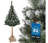 KOTARBAU® Árbol de Navidad artificial de nieve de 220 cm, pino de diamante en un tronco de madera con soporte de plástico, árbol de Navidad artificial como real