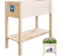 KOTARBAU® Bancal alto para jardín, balcón, 79 cm, con estante de madera, maceta con patas grandes, jardinera de jardín, jardinera, jardinera, jardinera, jardinera, jardinera, jardinera, jardinera