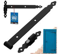 KOTARBAU® Banda de carga con abultamientos de 400 mm de acero pulverizado con rodamiento de bolas, bisagra negra, izquierda y derecha, para puerta de madera, puerta de jardín