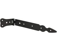 KOTARBAU® Bisagra de puerta 250 mm de acero inoxidable, negra, Herraje para puertas de jardín de madera, Bisagra apaisada para puertas de Cobertizo, Granero, recubrimiento en polvo