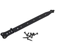 KOTARBAU® Bisagra de puerta 420 mm de acero inoxidable, Negra - recubrimiento en polvo, Herraje para puertas de jardín de madera, Robusta, Bisagra apaisada para Cobertizo, Granero, Persianas