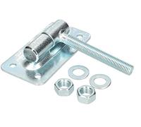 KOTARBAU® Bisagra de Puerta Ajustable, Perno con Bola, Ø30 / M18, Acero Galvanizado, Rosca, Bisagra con Placa para atornillar, Bisagra para Puertas y cancelas