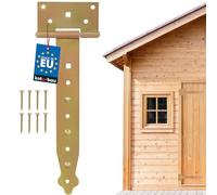 KOTARBAU® Bisagra de puerta en T 250 mm, Acero inoxidable, Galvanizada en amarillo, Herraje para puertas de jardín de madera, Bisagra apaisada para Cobertizo, Granero, Bisagra para puerta abatible