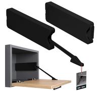 KOTARBAU® Bisagra para puerta de plástico de construcción, soporte de tapa hacia abajo, capacidad de carga máx. 2,4 kg/armario frontal bisagra bisagra de cocina soporte para tapa de freno, Negro