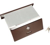 KOTARBAU® Buzón de acero, Buzón de pared exterior, Buzón empotrable regulable de 160 – 295 mm con 2 llaves, Buzón correos exterior para empotrar, Buzón marrón, Bocacartas