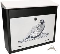 KOTARBAU® Buzón de Chapa galvanizada, Buzón y Blanco, Buzón de Pared, Buzón con 2 Llaves, Buzón Correos Exterior, Buzon metálico, Tornillos incluidos