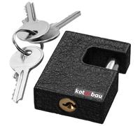 KOTARBAU® Candado Rectangular monoblock 50 mm, Candado de Alta Seguridad, Candado con Llaves con Cuerpo de Hierro y Arco de Acero endurecido, Candado de Llave, Candado Resistente antirobo, Monobloque
