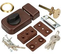 KOTARBAU® Cerradura adicional de 50/60 mm, 3 colores, con cilindro de cierre, diferentes cierres, cerradura para puerta, cerradura para puerta, cerradura de castaño (marrón), 50/60 mm