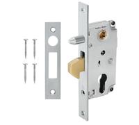 KOTARBAU® Cerradura para embutir para bombín, Cerraduras para puertas correderas 72/30, Cerradura de gancho, Cerradura de acero inox, Cerrojo pico de loro, Herraje de seguridad para portones y puertas