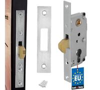KOTARBAU® Cerradura para embutir para bombín, Cerraduras para Puertas correderas F-30, Cerradura de Gancho, Cerradura de Acero INOX, Cerrojo Pico de Loro en Acero, Herraje de Seguridad para Puertas