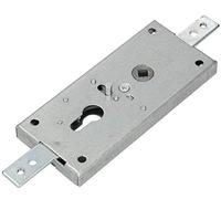 KOTARBAU® Cerradura para puertas de garaje batientes, puertas de entrada a almacenes, rejas, Cerradura de embutir 60 mm, Cerradura para portones y puertas de acceso, Cilindro de perfil