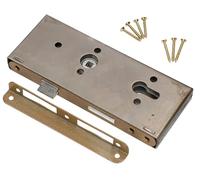 KOTARBAU® Cerraduras de embutir para Cilindro Europeo con Caja, 72x50mm, Cerradura Reversible Puerta Derecha e Izquierda, Cerradura de Palanca Deslizante embutida para Puertas de Madera y Metal