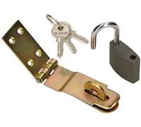 KOTARBAU® Cierre con candado, 3 tamaños diferentes, color amarillo, bisagras de rebosadero, pestillo de seguridad (70 mm)