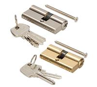 KOTARBAU Cilindro de cerradura 25/25 de latón, cilindro perfilado, cilindro de puerta, cerradura de seguridad, doble cilindro chapado en latón