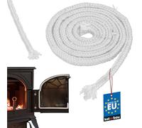 KOTARBAU® Cinta de sellado para hornos, chimeneas y estufas, 12 x 12mm - 2m, Tira de fibra de vidrio, Cuerda resistente al calor, Junta de puerta, Burlete aislante ignífugo