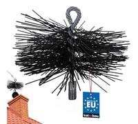 KOTARBAU® Erizo, Cabezal Deshollinador, Ø 150 mm, Cepillo Redondo de PCV, Cepillo de plástico para chimeneas, Accesorio para Limpieza de chimeneas, Rosca M12, con Anilla, para Materiales sensibles
