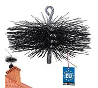 KOTARBAU® Erizo, Cabezal Deshollinador, Ø 200 mm, Cepillo Redondo de PCV, Cepillo de plástico para chimeneas, Accesorio para Limpieza de chimeneas, Rosca M12, con Anilla, para Materiales sensibles