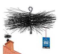 KOTARBAU® Erizo, Cabezal Deshollinador, Ø 250 mm, Cepillo Redondo de PCV, Cepillo de plástico para chimeneas, Accesorio para Limpieza de chimeneas, Rosca M12, con Anilla, para Materiales sensibles