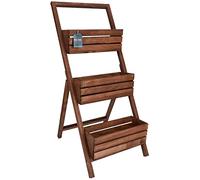 KOTARBAU® Escalera de Madera para Plantas, Estantería de 3 jardineras, Huerto Vertical, Jardinera Vertical, Huerto Urbano, Maceteros de Madera, Marrón, Estantería para Plantas, Cama elevada de jardín