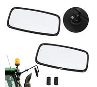 KOTARBAU® Espejo para Tractor, Retrovisor para Tractor 28,5 x 15,5 cm | 2 uds. Retrovisor de Camion, Espejo Camion Universa, Montaje Izquierdo o Derecho, Soporte para Brazo ⌀ 15-18 mm, PVC, Negro