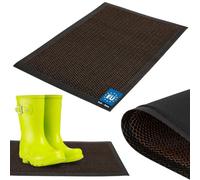 KOTARBAU® Felpudo de 40 x 60 cm, poliéster y PVC | Felpudo para interior y entrada, base antideslizante, resistente y absorbente, color negro y dorado