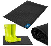 KOTARBAU® Felpudo de 45 x 70 cm, poliéster y PVC | Felpudo para interior y entrada, antideslizante, resistente y absorbente, color negro y blanco