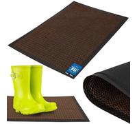 KOTARBAU® Felpudo de 45 x 70 cm, poliéster y PVC | Felpudo para interior y entrada, base antideslizante, resistente y absorbente, color negro y dorado