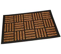 KOTARBAU® Felpudo de goma con incrustaciones de coco 40 x 60 cm, antideslizante, felpudo para limpiar la suciedad