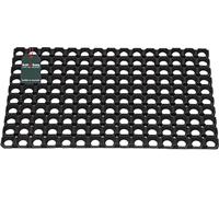KOTARBAU® Felpudo de Goma y Caucho 40x60 cm, Alfombrilla de Puerta Antideslizante Para Entrada, Negro, Rectangular Con Agujeros, Perforado de Anillas, Drenaje