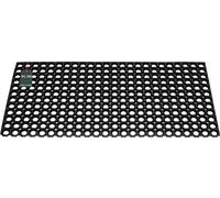 KOTARBAU® Felpudo de Goma y Caucho 50x100 cm, Alfombrilla de Puerta Grande para Entrada, Antideslizante, Negro, Rectangular Con Agujeros, Perforado de Anillas