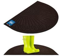 KOTARBAU® Felpudo Entrada Casa - Poliester y Goma - 60 x 90 cm - Marrón - Semicircular - Felpudo Interior - Tapete de Entrada - Antideslizante - Absorbente - Alfombra