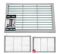 KOTARBAU® Felpudo exterior de metal galvanizado, felpudo de entrada para el interior, felpudos exteriores, felpudos para puerta de casa, felpudos para puerta de casa, felpudos exterior, plata, 50 x 35