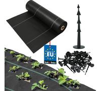 KOTARBAU® Fieltro para malas hierbas – 70 g/m² – para jardín – 1,1 x 100 m – con anclaje de tierra – – PP – Fieltro de jardín – Malla para malas hierbas permeable al agua