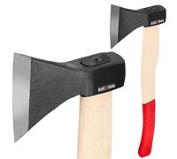 KOTARBAU Hacha forjada 0,9 kg Longitud total 488 mm con mango de madera Hacha para hendidura de madera Hacha