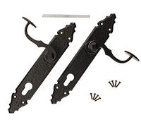 KOTARBAU® Herraje para puerta de 90 mm para cilindro de perfil forjado, color negro antiguo