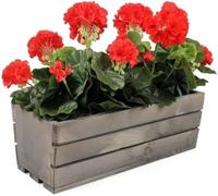 KOTARBAU® Jardinera de Madera, 400 x 180 x 150 mm, Color Gris, Jardinera Rectangular, Larga, Macetero para Plantas y Hierbas, Jardín, Terraza, Balcón, Rústica