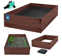KOTARBAU® Jardinera de madera para flores 120 x 100 x 18 cm Impregnadas Marrón, marrón, 120 x 80 x 27 cm