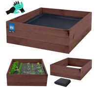 KOTARBAU® Jardinera de madera para plantas de profundidad 120x120x27cm Impregnadas, jardineras marrones, maceta elevada, jardineras para hierbas, macetas para semillero, jardineras elevadas para el